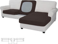 Stretch 3-Piece Sofa Cushion Covers 2-Seater + Chaise - Chocolate