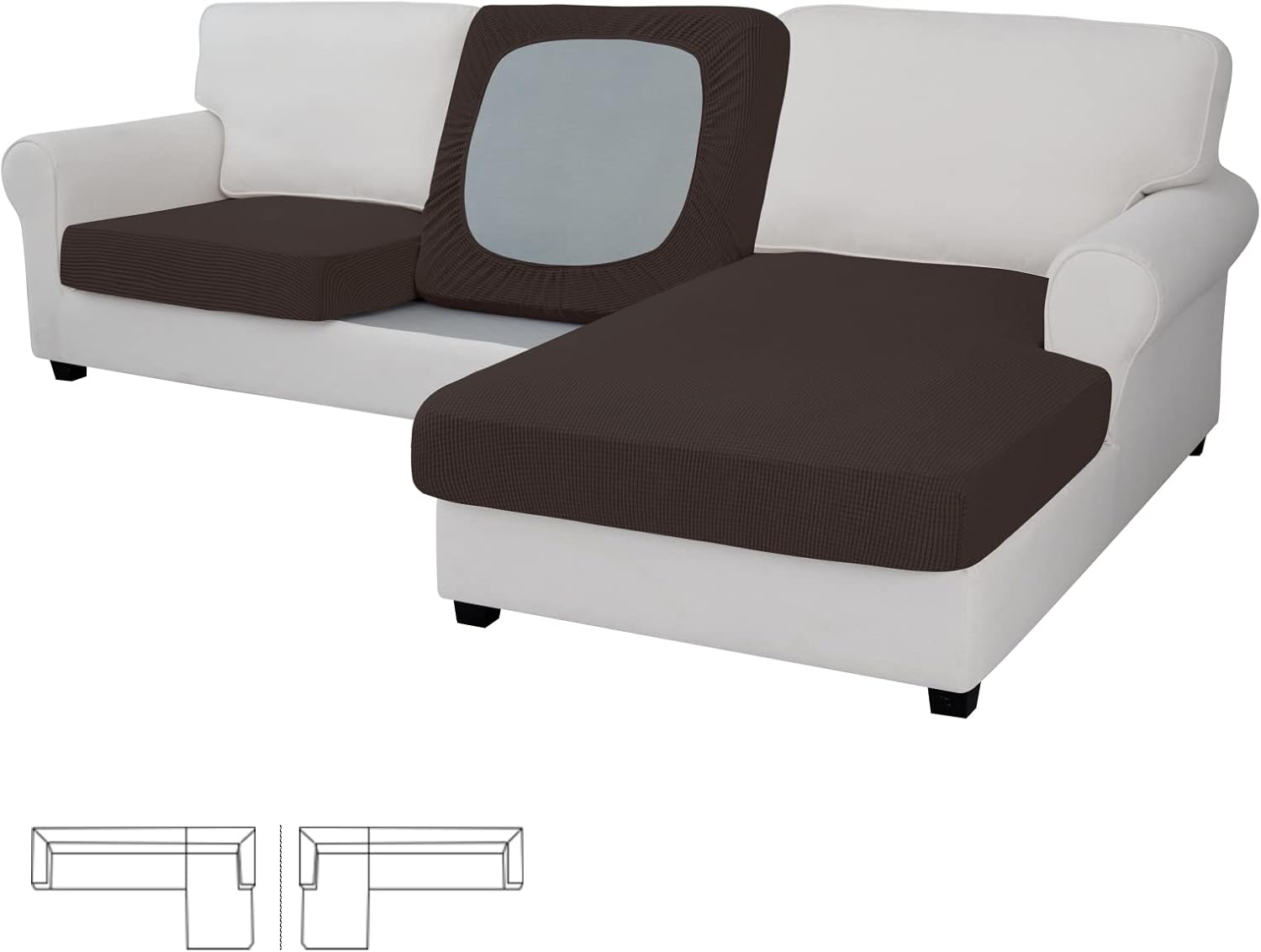 Easy-Going Stretch Couch Cushion Covers for Sectional Sofa