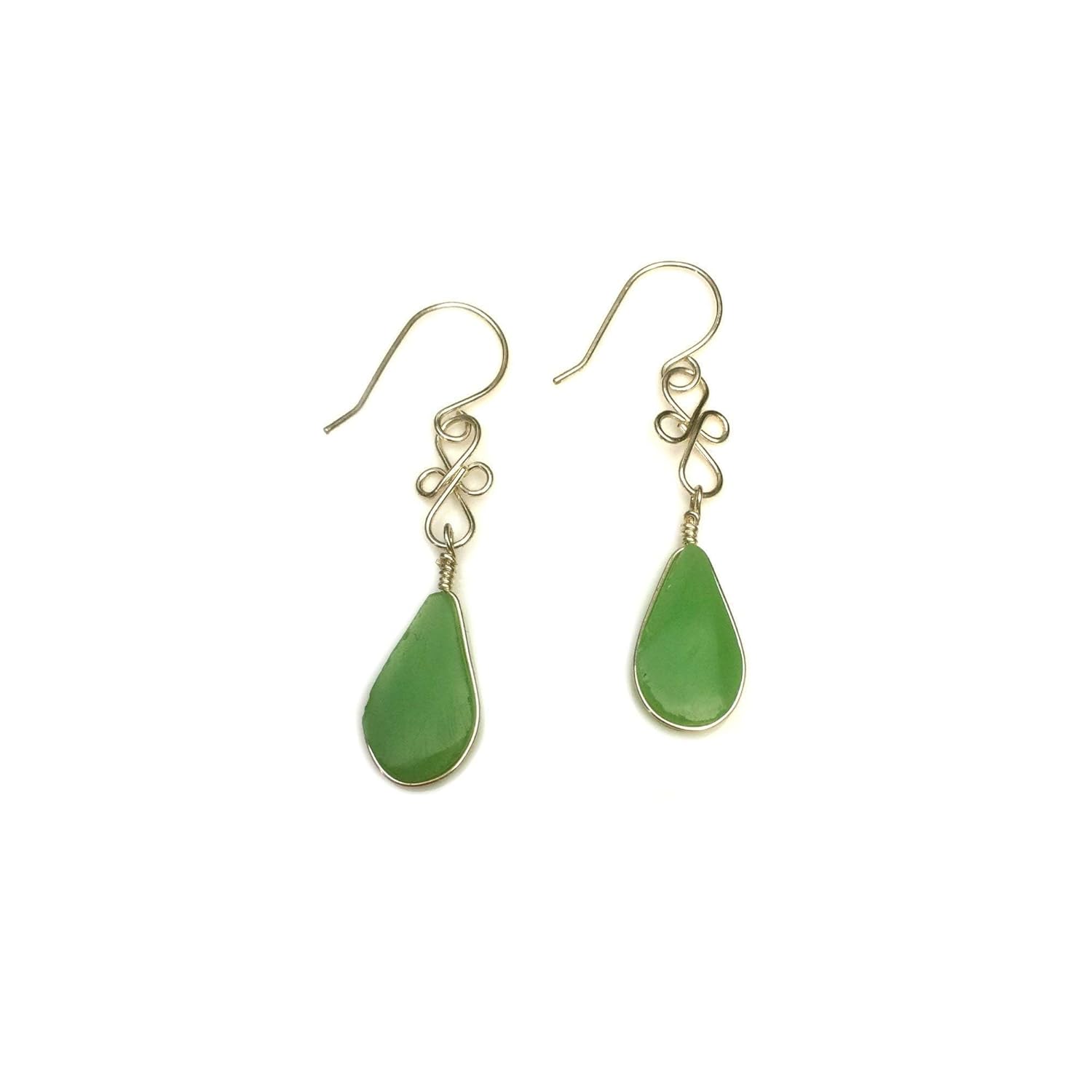 Chrysoprase Earrings Handmade Healing Crystal Jewelry for Women