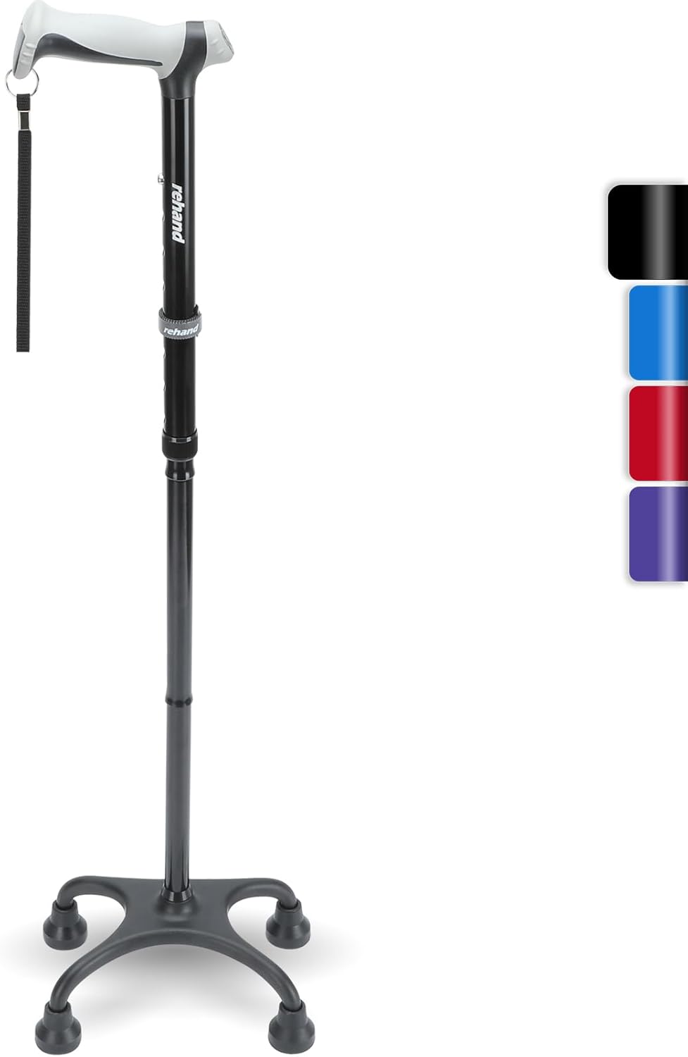 Rehand Quad Cane with Ergonomic Handle for Extra Stability