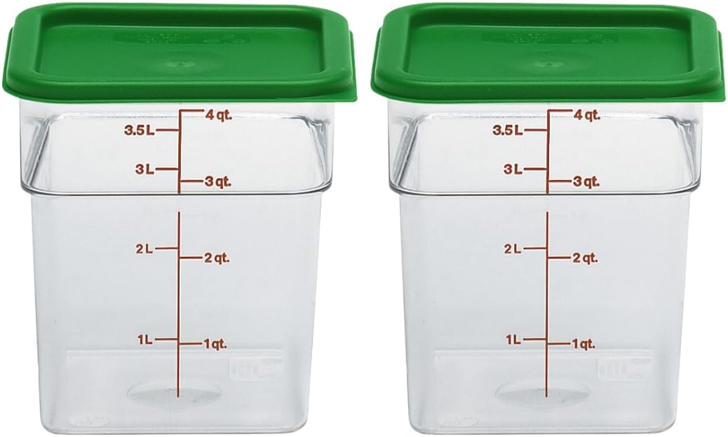 Cambro Food Storage Container with Lid - 4 QT Square Pack