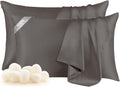100% Mulberry Silk Pillowcases Set of 2 Queen - Soft, Breathable