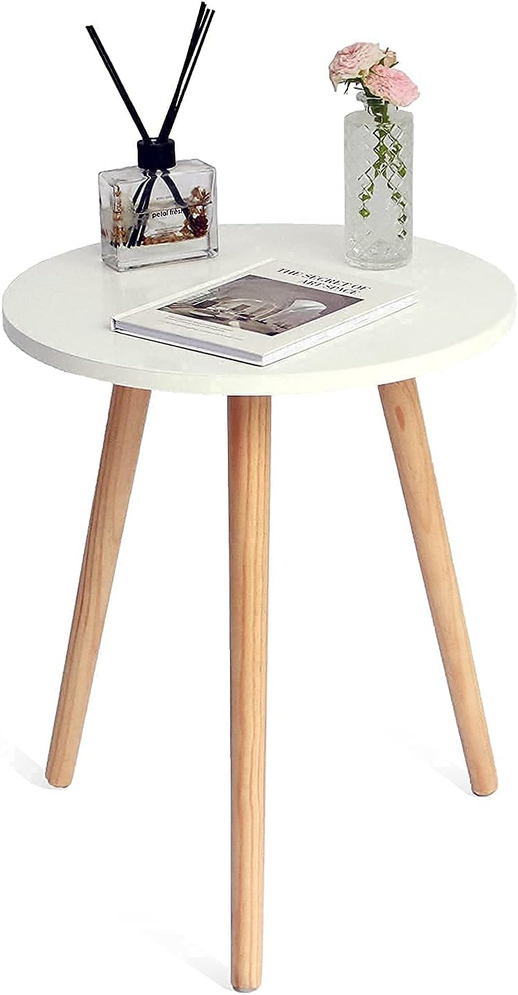 AWASEN Round Side Table for Modern Living Room and Bedroom