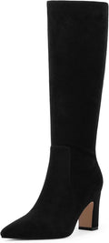 Knee High Boots for Women 3-Inch Chunky Heel Pointed Toe - Dressy 15