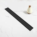 Linear Shower Drain 48 in Black with Tile Insert - High Flow 60L/min