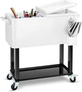 80 Quart Rolling Ice Chest Cooler Cart - 20 Gallon Outdoor Beverage