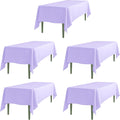 LTC LINENS 5 Pack Lavender Rectangular Tablecloths 70 x 120 in