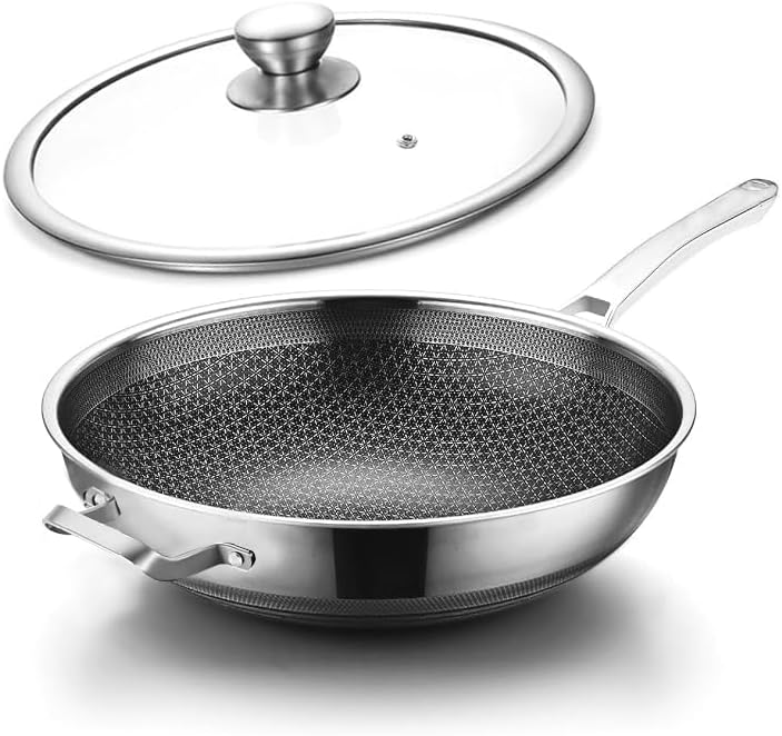 14 Inch Hybrid Nonstick Wok Pan for Healthy Cooking and Stir-Fry