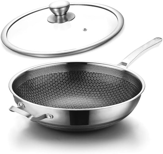 14 Inch Hybrid Nonstick Wok Pan for Healthy Cooking and Stir-Fry