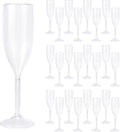 24 Pcs White Plastic Champagne Flutes Bulk - Elegant Party Glasses