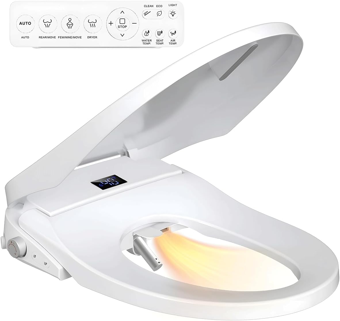 Electric Smart Heated Toilet Seat with Instant Warm Water & Dryer