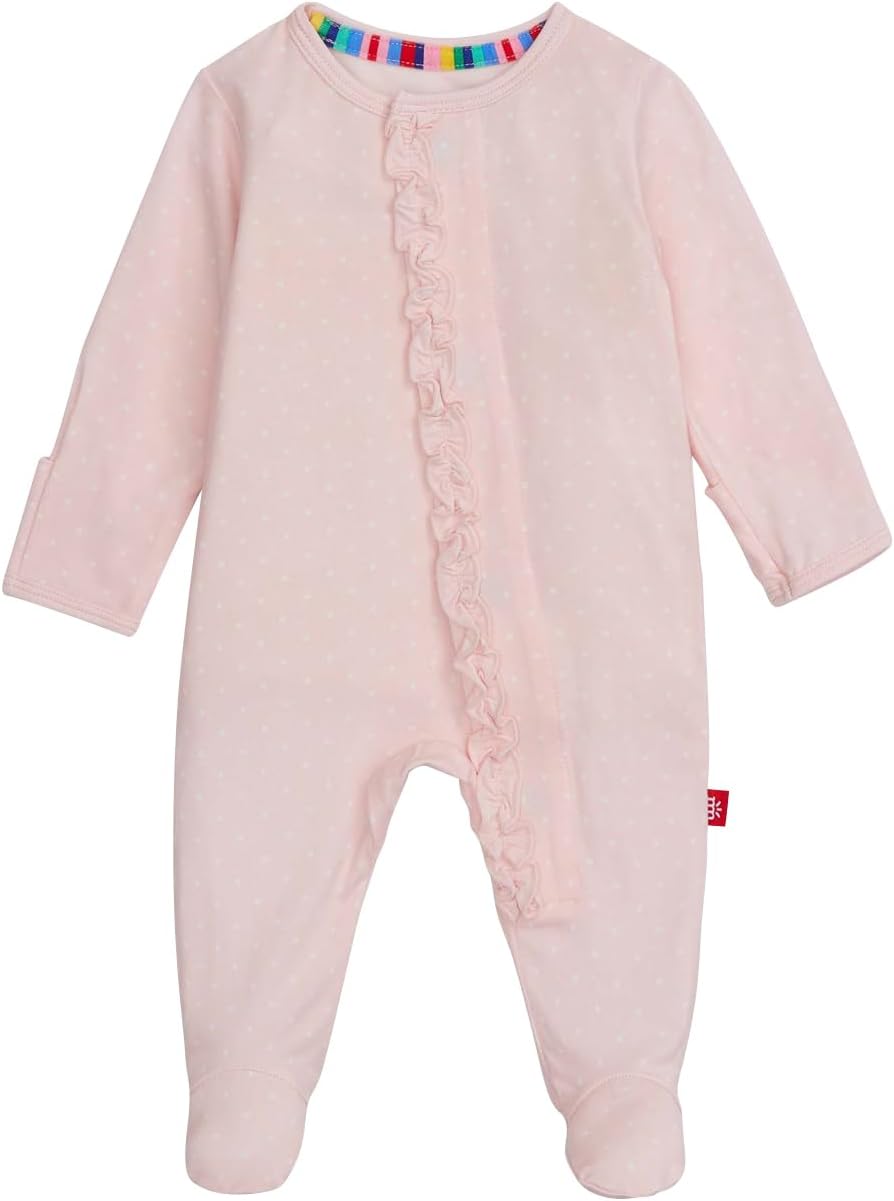 Magnetic Me Girls Modal Baby Footie Pajamas for Easy Dressing