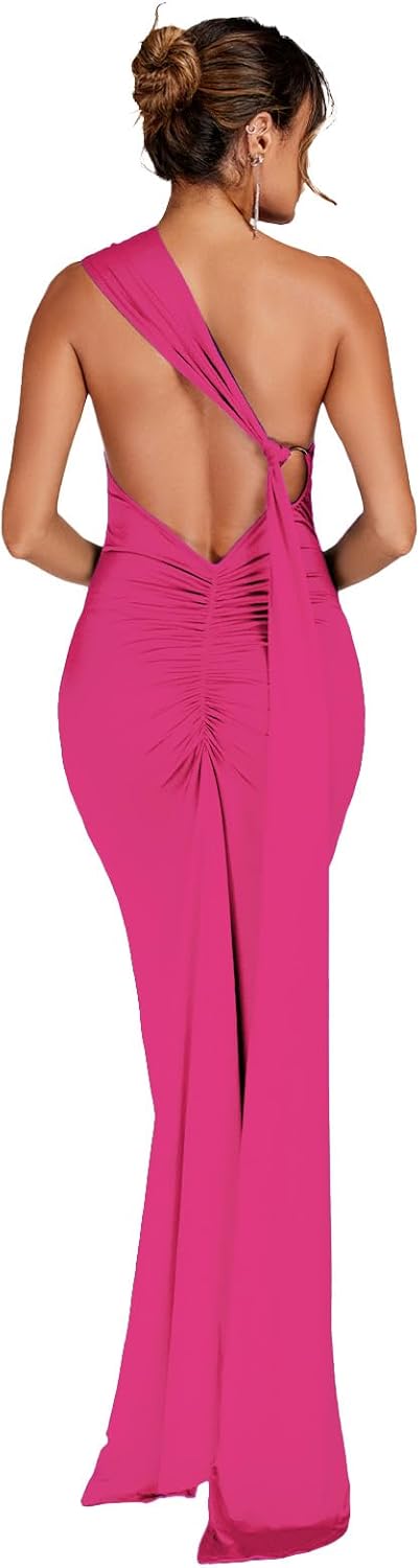 Women Backless Bodycon Maxi Dress by ABYOVRT for Events