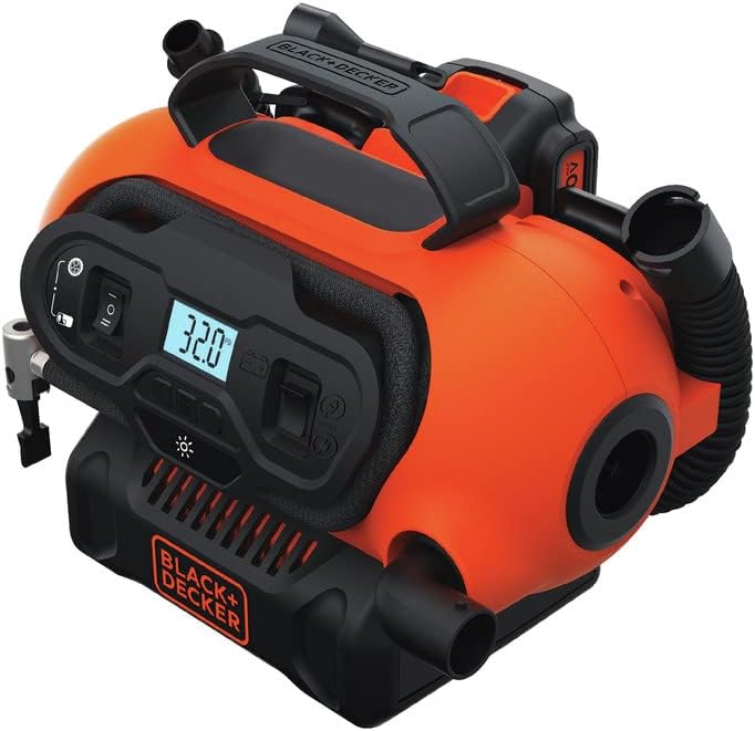Versatile BLACK+DECKER Inflator: Cordless & Corded + Car Adapter