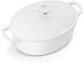 E-far 7QT Oval Dutch Oven Pot with Lid - Ideal for Sourdough & Roasts