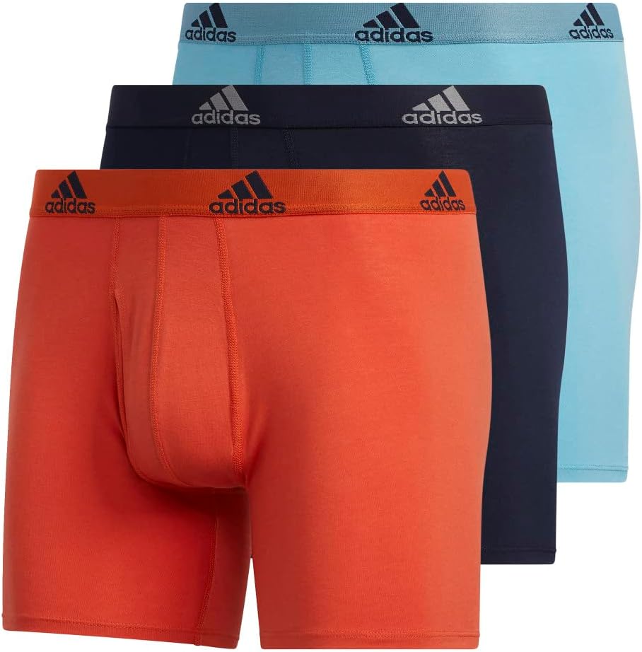 adidas Men's Performance Stretch Cotton Boxer Briefs 3-Pack