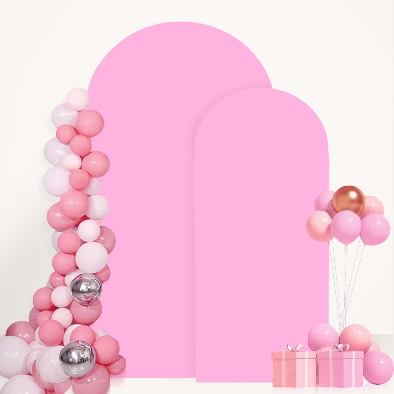Pink Arch Backdrop Cover Set of 2 for Wedding and Parties