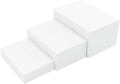 3 Pack White Buffet Food Risers Acrylic Cube Display Set - Layered