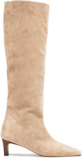 Coutgo Womens Knee High Boots Kitten Heel Pointed Toe (Style NPBK)