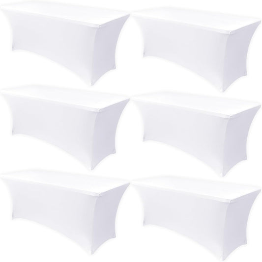 Obstal 6 Pack Stretch Spandex Table Covers for 8 Foot Tables