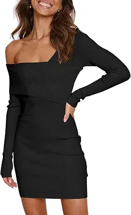 LILLUSORY Women's Off Shoulder Sweater Dress for Spring 2024
