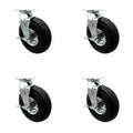 10 Inch Swivel Pneumatic Casters Set of 4 - Smooth Ride and Locking
