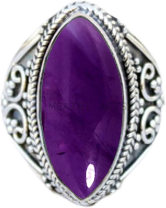 Solid 925 Sterling Silver Ring for Women with Mystic Quartz