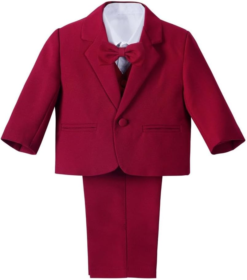 Dressy Daisy Baby Toddler Boy 5 Pcs Tuxedo Suit Set for Events