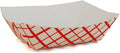 SNL 3lb Paper Food Trays - Durable Red Check Trays for Events