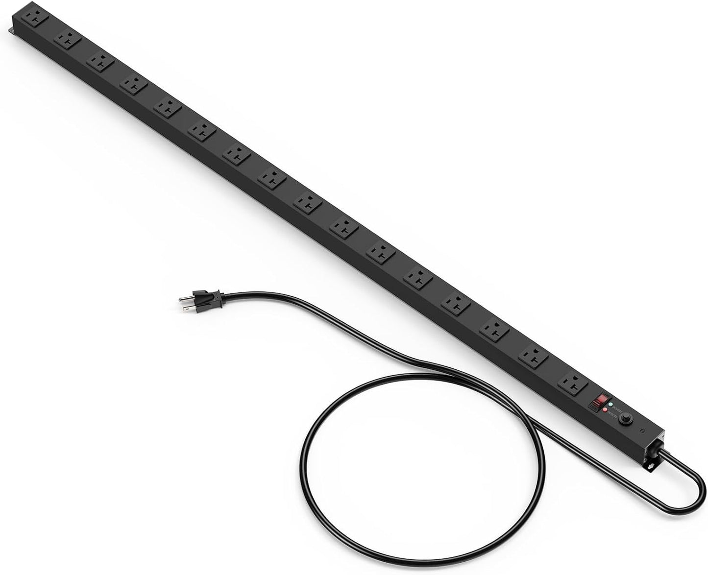 JUNNUJ Long Metal Power Strip with 16 Outlets and Surge Protection