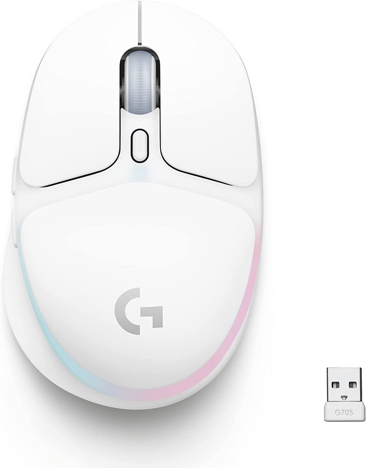 Logitech G705 Wireless Gaming Mouse - LIGHTSYNC RGB, Lightspeed, Bluetooth - White