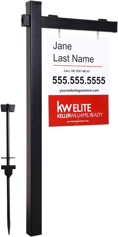 Vinyl PVC Black Real Estate Sign Post for Open House Use