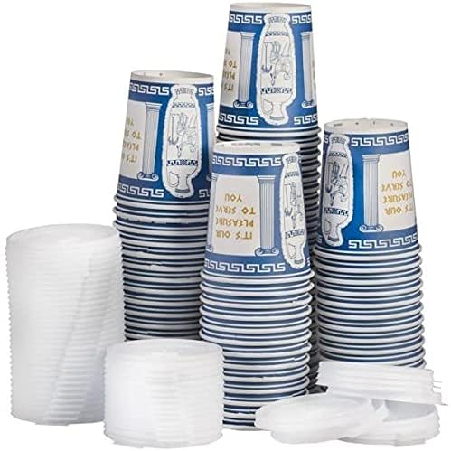 50 Pack 10 oz Disposable Paper Coffee Cups - Hot/Cold Beverage Cups