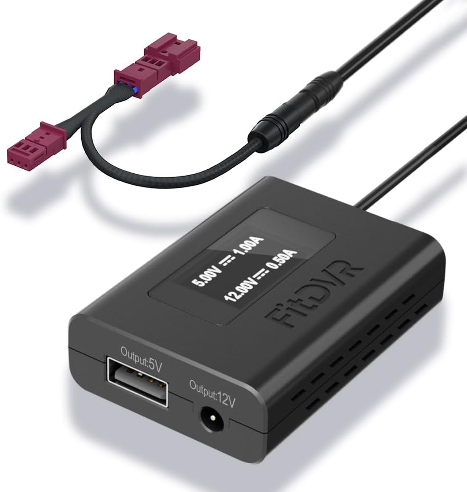 Power Adapter for Dash Cam and Radar, Easy to Install 5V 12V