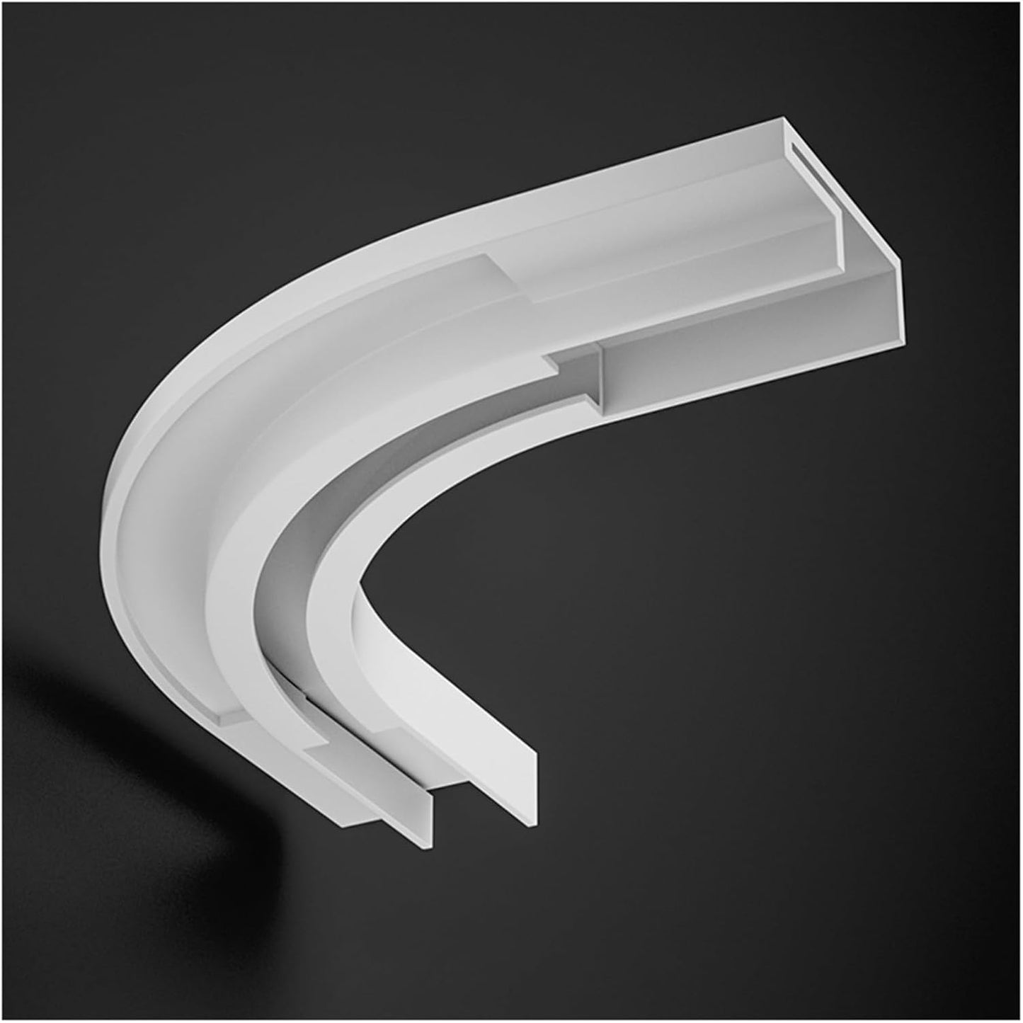 Slender Ceiling Curtain Rail Set - Perfect corners! White, LTSRLL