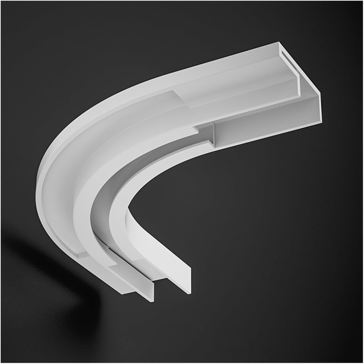 Slender Ceiling Curtain Rail Set - Perfect corners! White, LTSRLL
