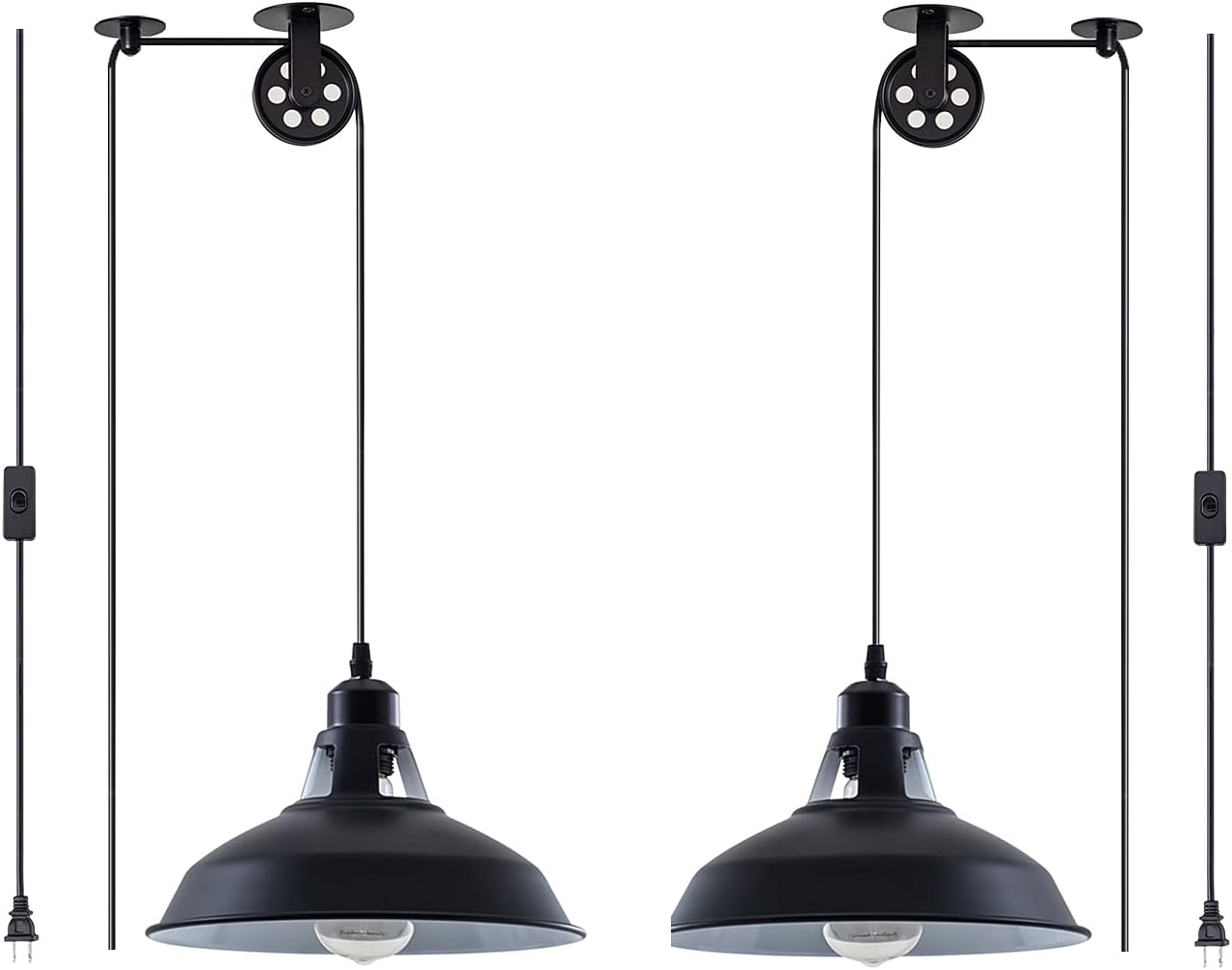 Industrial Pulley Pendant Light Fixture for Vintage Style Homes