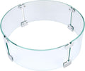 Fire Pit Wind Guard 23in Glass Wind Guard for Fire Pit Round Table