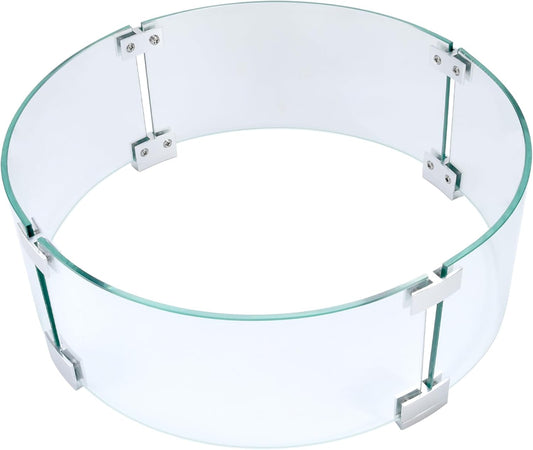 23 in Glass Wind Guard for Fire Pit Round Table - Perfect Fit
