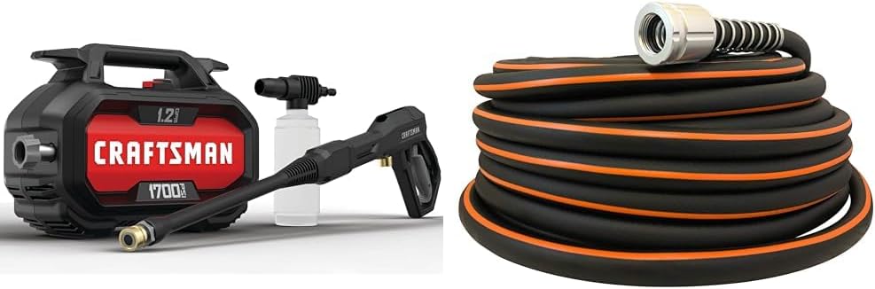 1700 PSI Electric Pressure Washer with 100 ft Garden Hose Bundle