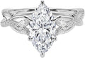 1-3 CT Moissanite Engagement Ring - Marquise 2 CT Center Stone