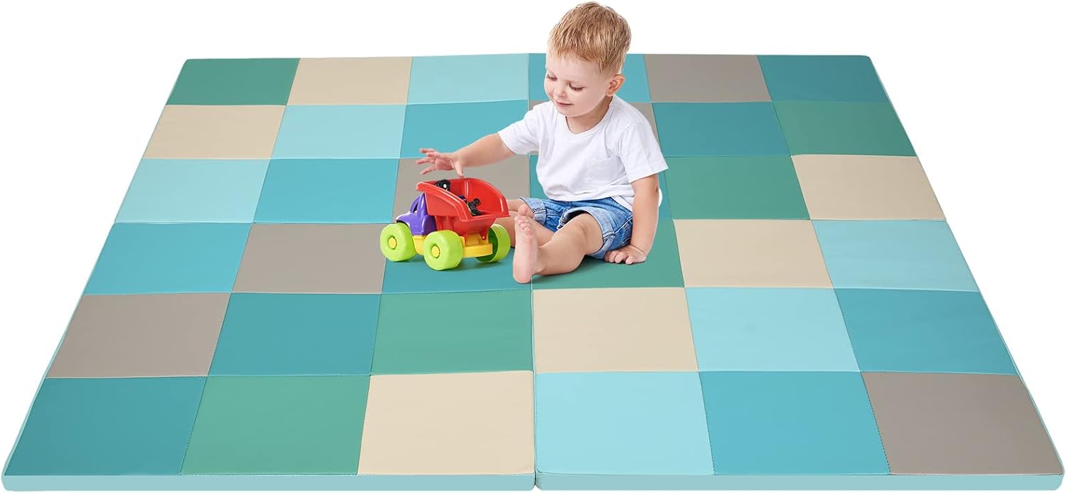 OLAKIDS Baby Foam Play Mat - Foldable 58in x 58in Toddler Mat