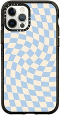 CASETiFY Impact Case for iPhone 12 / 12 Pro - Check II Baby Blue Twist