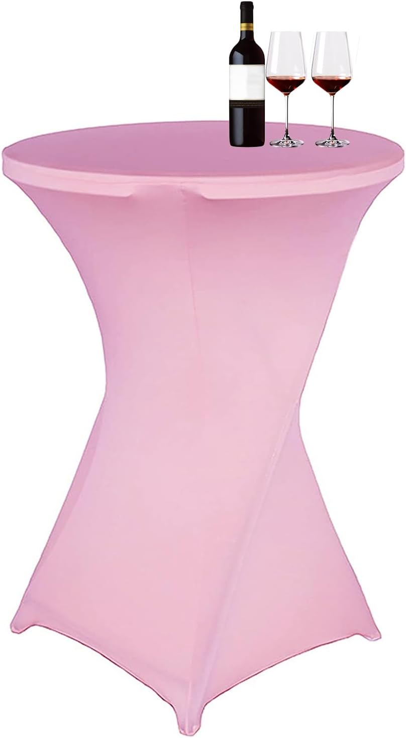 Deisy Dee Pink Spandex Round Tablecloth - Perfect Party Decor! 