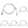 USB 2.0 Cable 3 ft Pack of 5 - Reliable Charging and Data Transfer