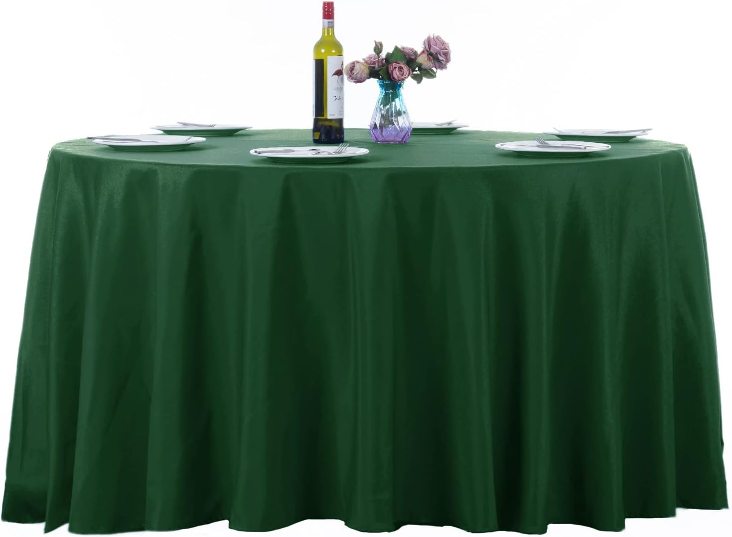 132 Inch Round Tablecloth Set for Elegant Events and Parties