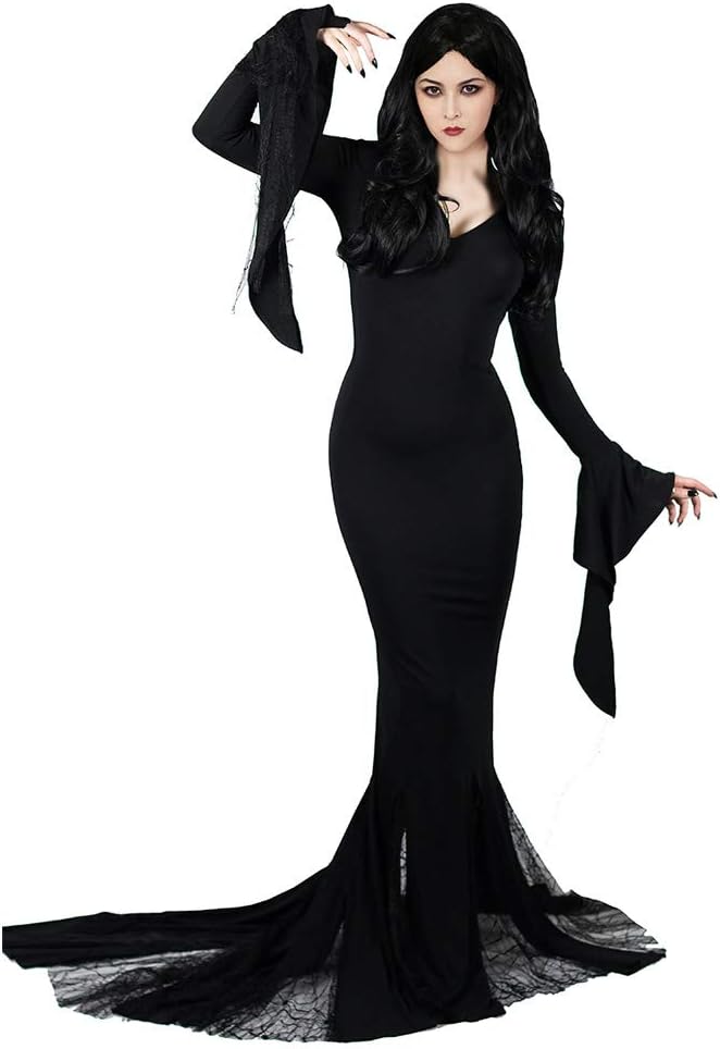 Gothic Long Dress for Women - Vintage Witch Style Costume