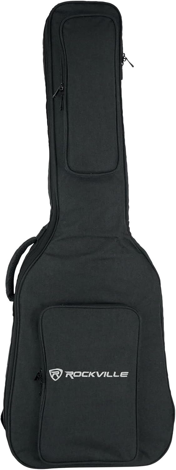 Rockville Electric Guitar Gig Bag | Neck Pad + Secure Strap