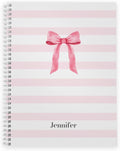 Custom Name Pink Bow Spiral Notebook - Personalized 8.5in x 11in