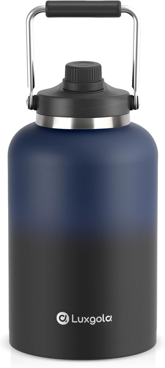 128 oz Insulated Water Bottle for Hot & Cold Drinks - Blue&Black